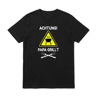 Papa Grillt Grillen T-Shirt – Klassisches T-Shirt in Schwarz