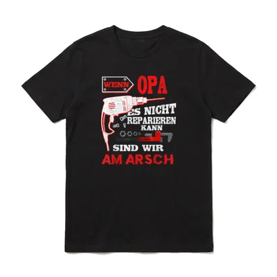 Opa kann Alles reparieren T-Shirt – Klassisches T-Shirt in Schwarz