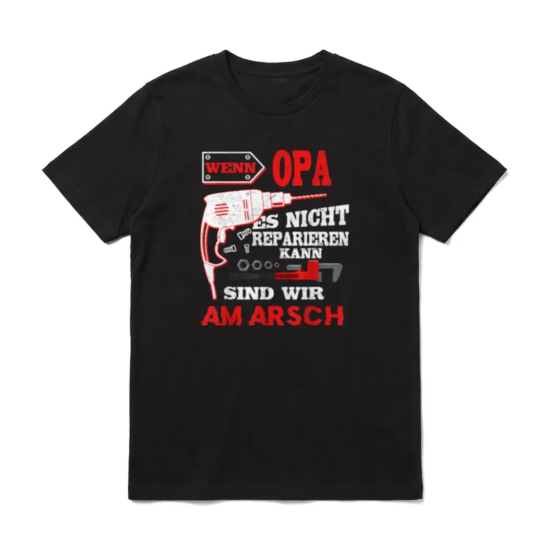 Opa kann Alles reparieren T-Shirt – Klassisches T-Shirt in Schwarz