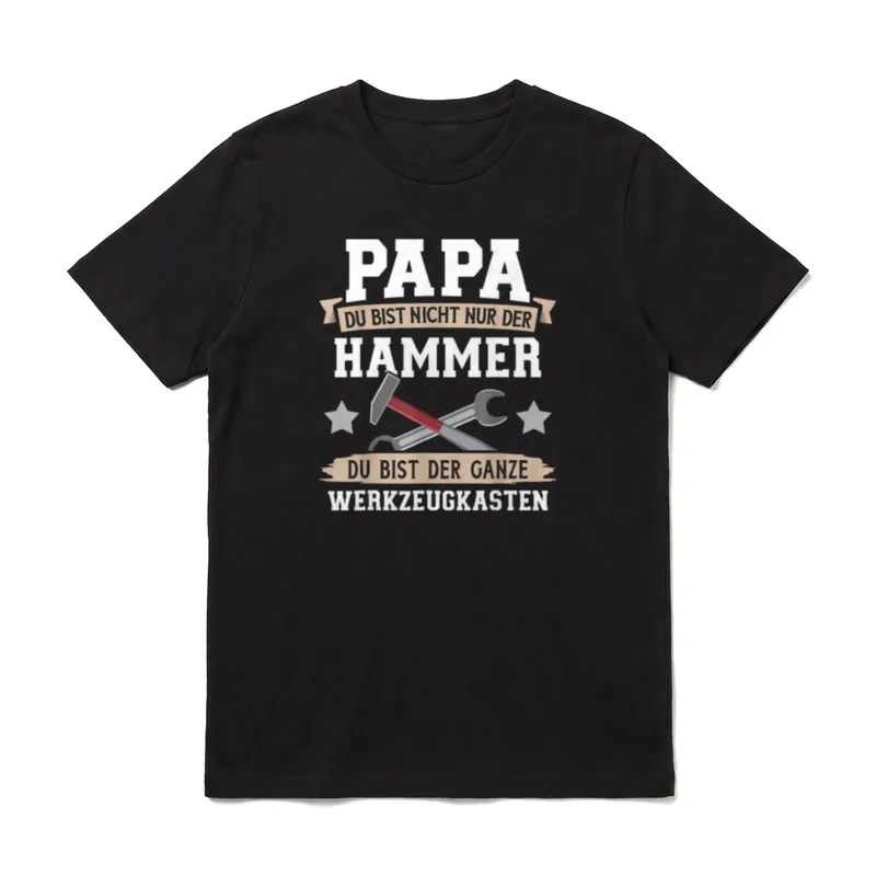 Papa Hammer Werkzeugkasten Handwerker T-Shirt – Klassisches T-Shirt in Schwarz