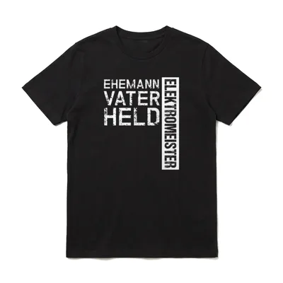Ehemann Vater Held Lustiges Elektriker T-Shirt – Klassisches T-Shirt in Schwarz