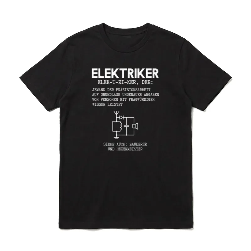 Elektriker Lustiger Zauberer Elektrotechniker T-Shirt – Klassisches T-Shirt in Schwarz