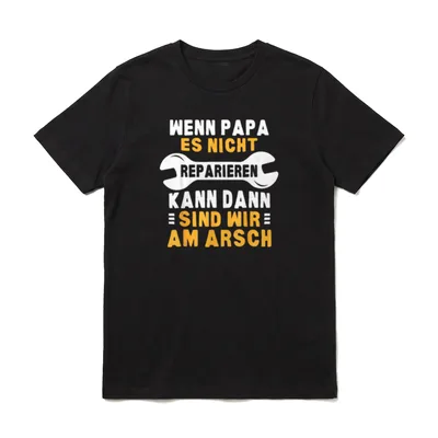 Lustiges Papa Reparieren Spruch T-Shirt – Klassisches T-Shirt in Schwarz