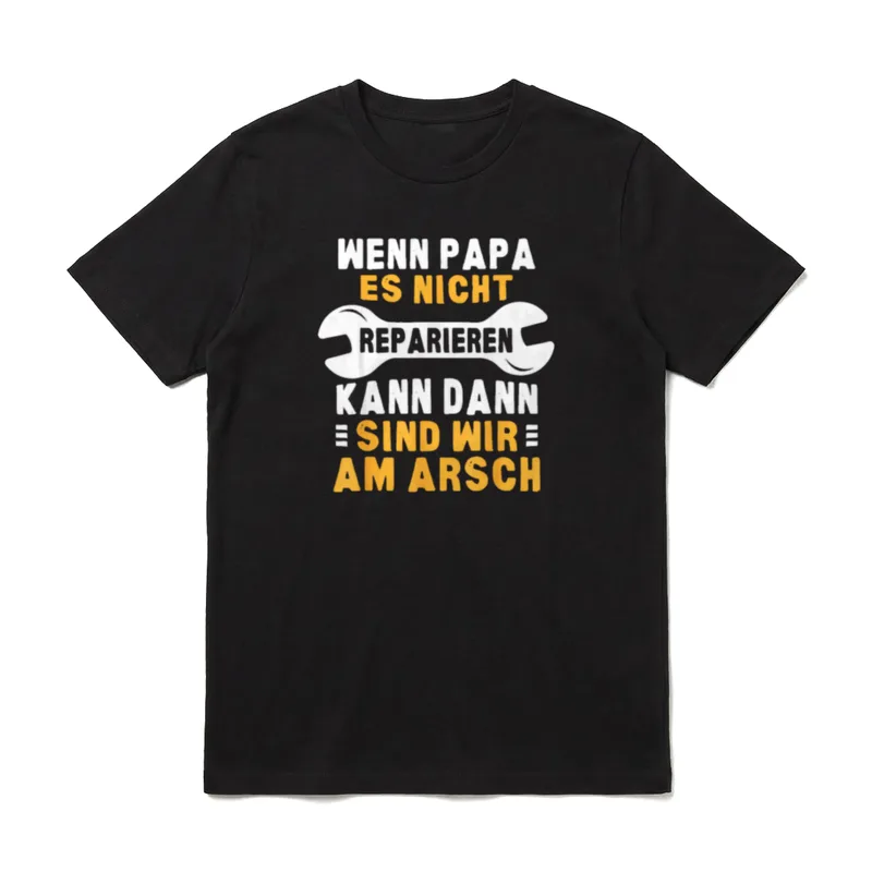 Lustiges Papa Reparieren Spruch T-Shirt – Klassisches T-Shirt in Schwarz