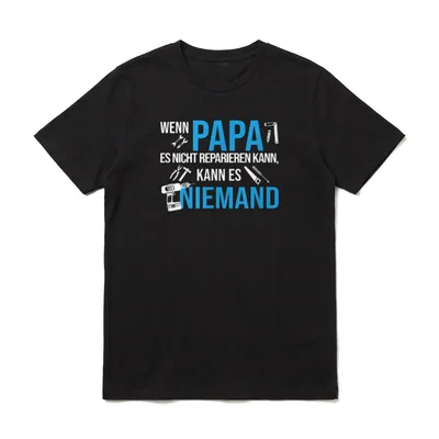Wenn Papa Es Nicht T-Shirt – Spruch über reparierenden Papa mit Werkzeug-Icons – Klassisches T-Shirt in Schwarz