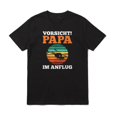 Papa Vater Vatertag Pilot T-Shirt – Klassisches T-Shirt in Schwarz