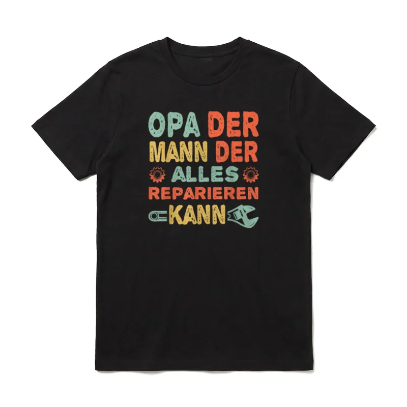 Opa der Mann der alles T-Shirt – Klassisches T-Shirt in Schwarz