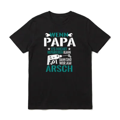 Männer Papa Reparieren Kann T-Shirt – Klassisches T-Shirt in Schwarz