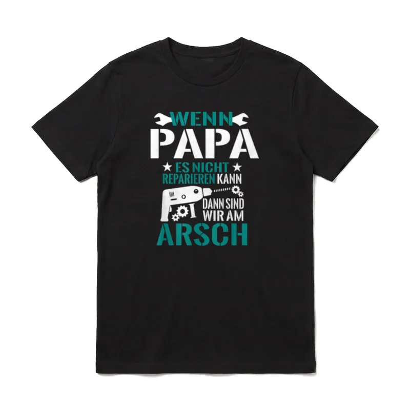 Männer Papa Reparieren Kann T-Shirt – Klassisches T-Shirt in Schwarz