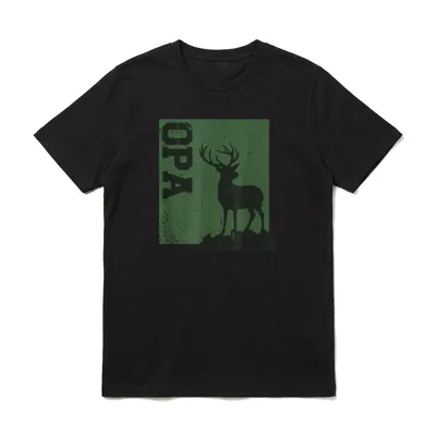 Hirschmotiv für Jäger Opa T-Shirt – Klassisches T-Shirt in Schwarz