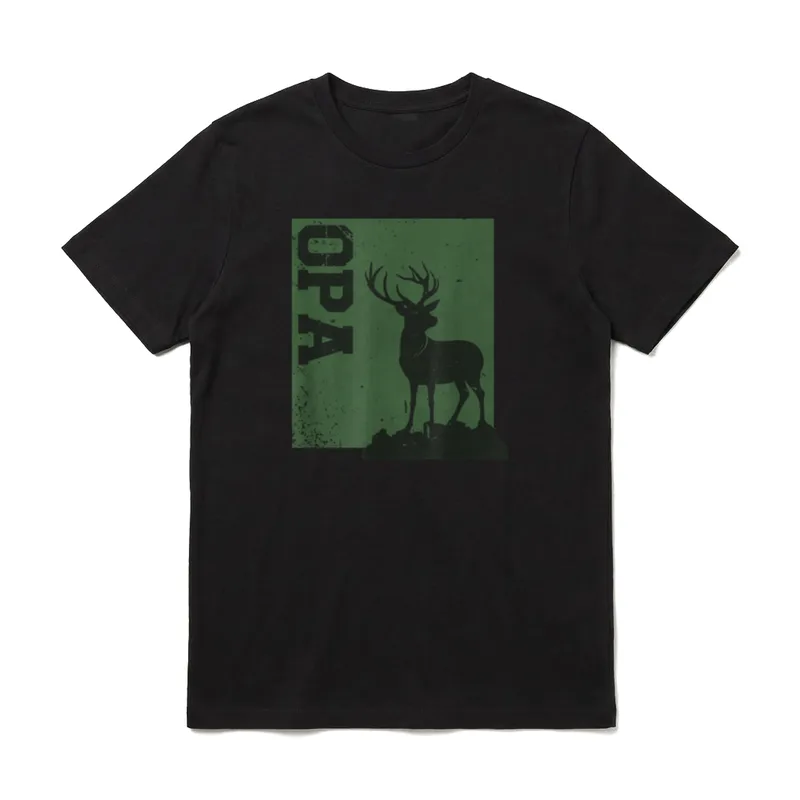 Hirschmotiv für Jäger Opa T-Shirt – Klassisches T-Shirt in Schwarz