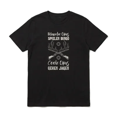 Jagd Manche Opas spiele T-Shirt – Druck mit Flinten, Geweih und Text über Jagen statt Bingo – Klassisches T-Shirt in Schwarz