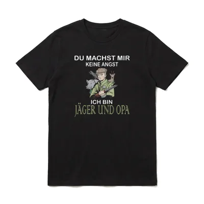 Jäger mit Wildschwein Reh T-Shirt – Klassisches T-Shirt in Schwarz