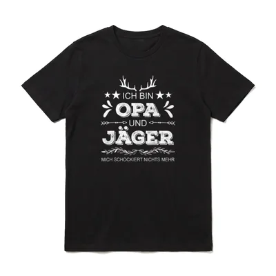 Jäger und Opa Jagdbekleidung T-Shirt – Klassisches T-Shirt in Schwarz