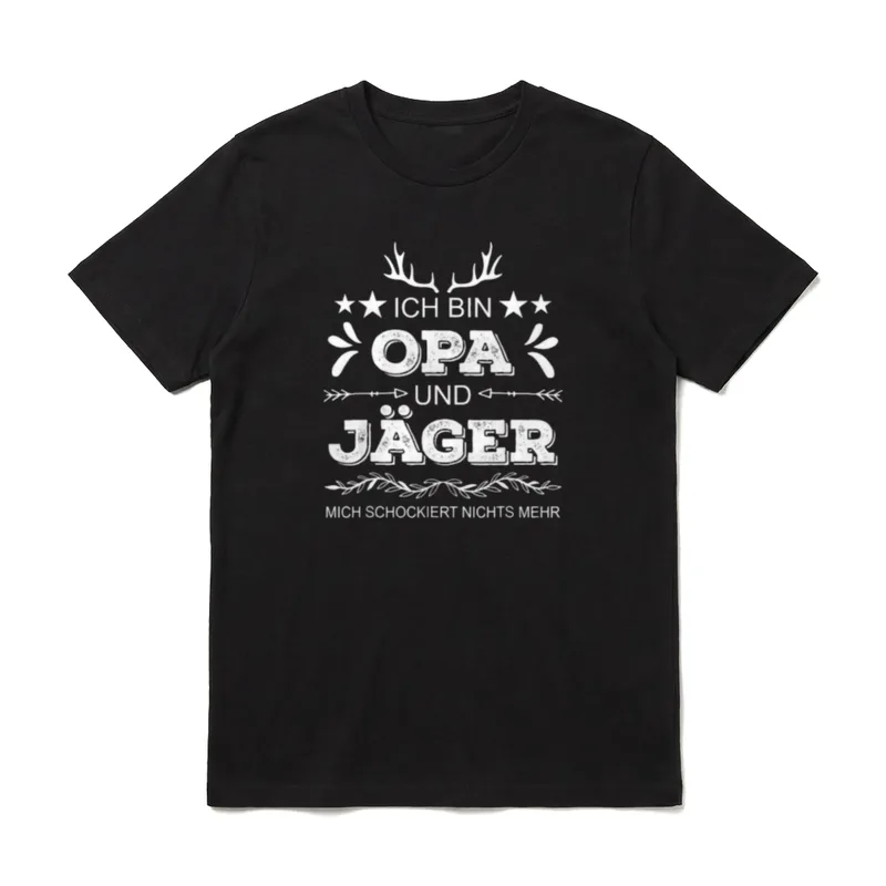 Jäger und Opa Jagdbekleidung T-Shirt – Klassisches T-Shirt in Schwarz