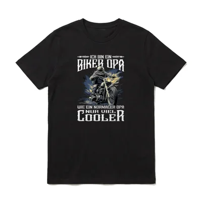 Biker Opa wie T-Shirt – Klassisches T-Shirt in Schwarz