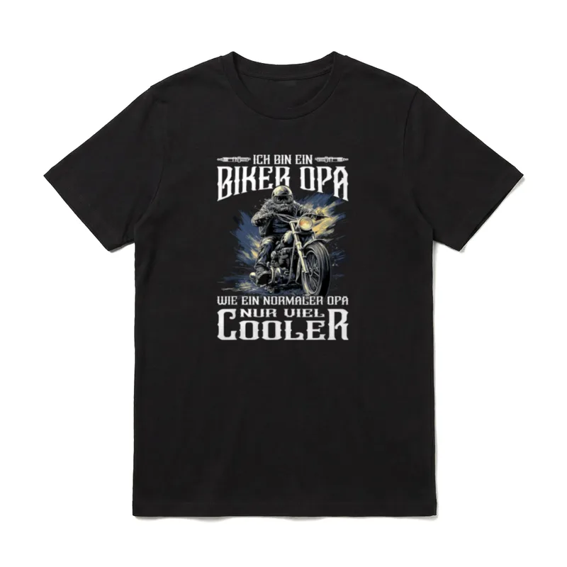 Biker Opa wie T-Shirt – Klassisches T-Shirt in Schwarz