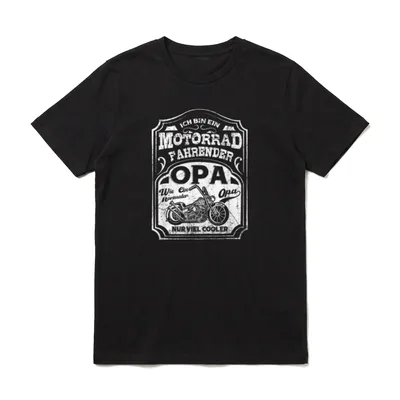 Cooles Motorrad Opa T-Shirt – Klassisches T-Shirt in Schwarz