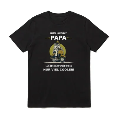 Blechroller Vespe Papa Vatertag T-Shirt – Klassisches T-Shirt in Schwarz