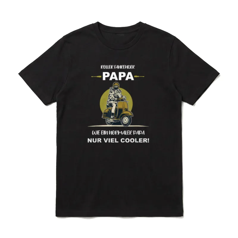 Blechroller Vespe Papa Vatertag T-Shirt – Klassisches T-Shirt in Schwarz