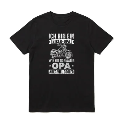 Biker Opa wie normaler T-Shirt – Klassisches T-Shirt in Schwarz