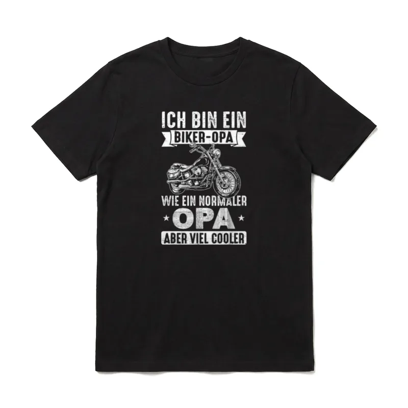Biker Opa wie normaler T-Shirt – Klassisches T-Shirt in Schwarz
