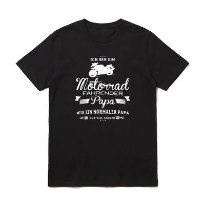 Motorrad fahrender Papa wie T-Shirt – Weißer Motorrad-Spruch und Silhouette – Klassisches T-Shirt in Schwarz