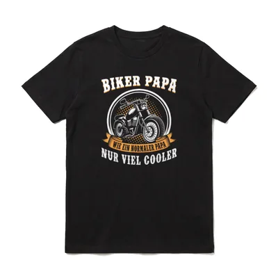 Biker Papa Motorrad Vatertag T-Shirt – Klassisches T-Shirt in Schwarz