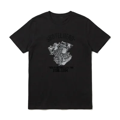 Neuheit Schaufelkopf Motorrad Enthusiasten T-Shirt – Klassisches T-Shirt in Schwarz