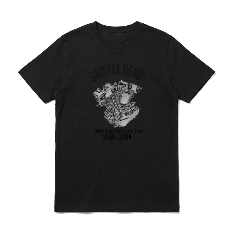 Neuheit Schaufelkopf Motorrad Enthusiasten T-Shirt – Klassisches T-Shirt in Schwarz