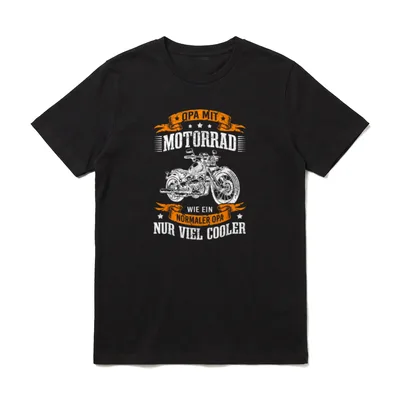 OPA MIT MOTORRAD WIE T-Shirt – Opa mit Motorrad wie ein normaler Opa nur viel cooler – Klassisches T-Shirt in Schwarz