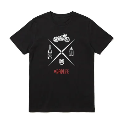 Dad Life Motorrad Bier T-Shirt – Klassisches T-Shirt in Schwarz