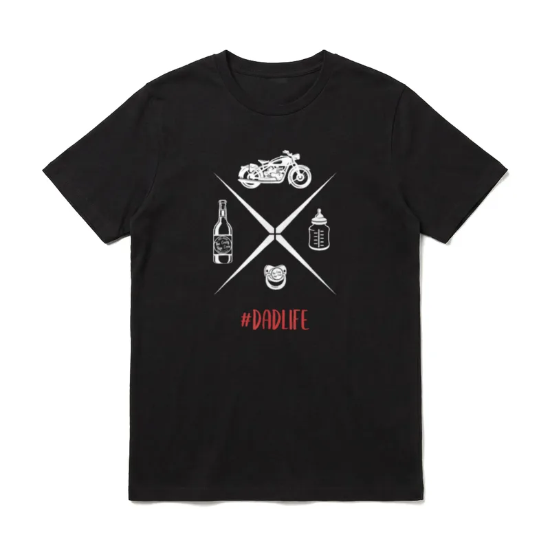 Dad Life Motorrad Bier T-Shirt – Klassisches T-Shirt in Schwarz