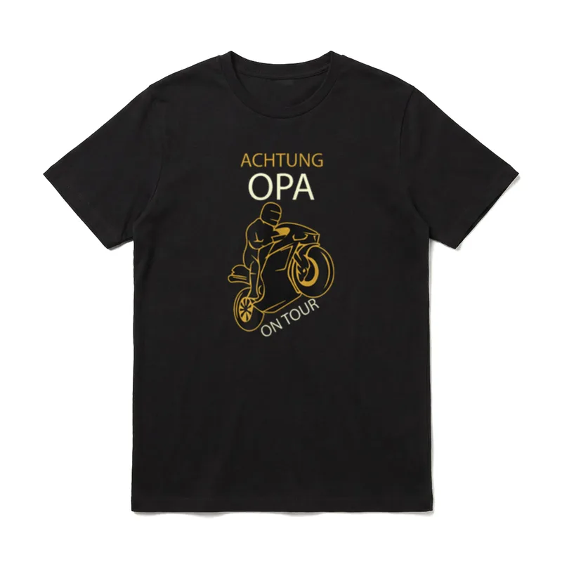 Achtung Opa on Tour T-Shirt – Klassisches T-Shirt in Schwarz