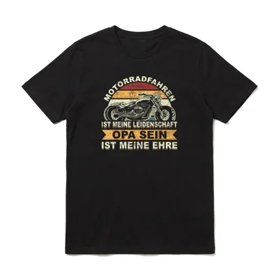 Motorradfahrer Opa Bike Motorrad T-Shirt – Klassisches T-Shirt in Schwarz