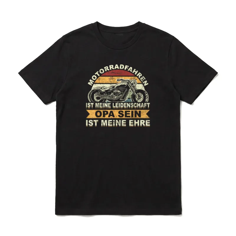 Motorradfahrer Opa Bike Motorrad T-Shirt – Klassisches T-Shirt in Schwarz