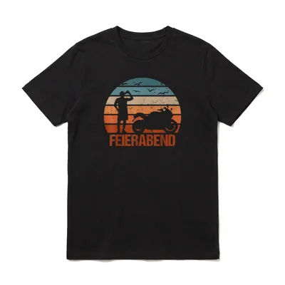 Feierabend Motorrad Biker Spruch T-Shirt – Klassisches T-Shirt in Schwarz