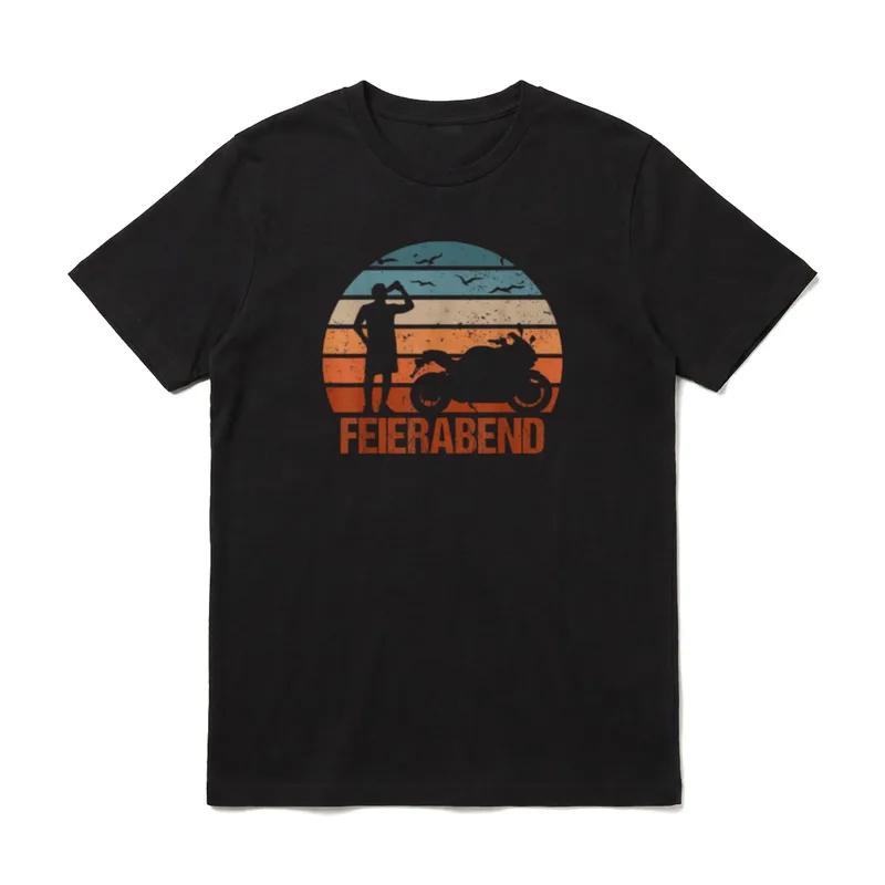 Feierabend Motorrad Biker Spruch T-Shirt – Klassisches T-Shirt in Schwarz
