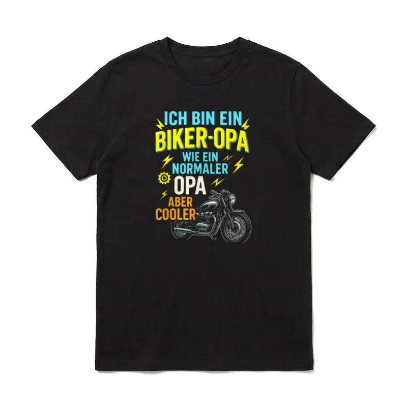 Ich Bin Ein Biker-Opa Wie T-Shirt – Klassisches T-Shirt in Schwarz