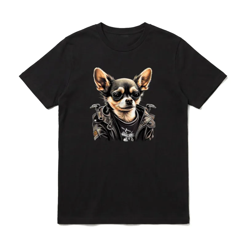 Chihuahua Biker Motorrad Hund T-Shirt – Klassisches T-Shirt in Schwarz