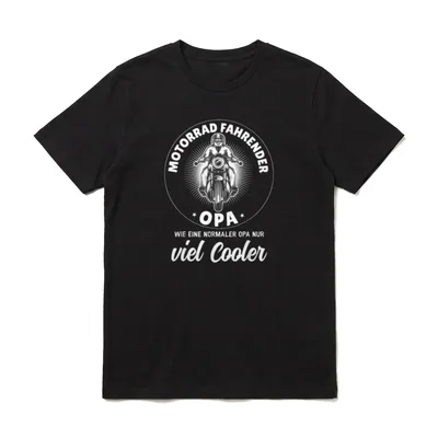 Motorrad fahrender Opa T-Shirt – Klassisches T-Shirt in Schwarz