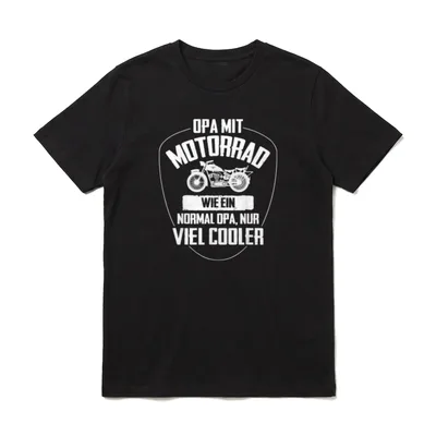 Opa mit Motorrad nur T-Shirt – Klassisches T-Shirt in Schwarz