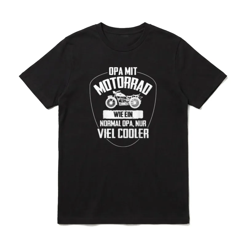 Opa mit Motorrad nur T-Shirt – Klassisches T-Shirt in Schwarz