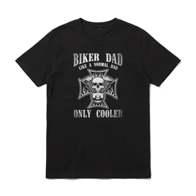 Biker Papa wie ein normaler T-Shirt – Klassisches T-Shirt in Schwarz