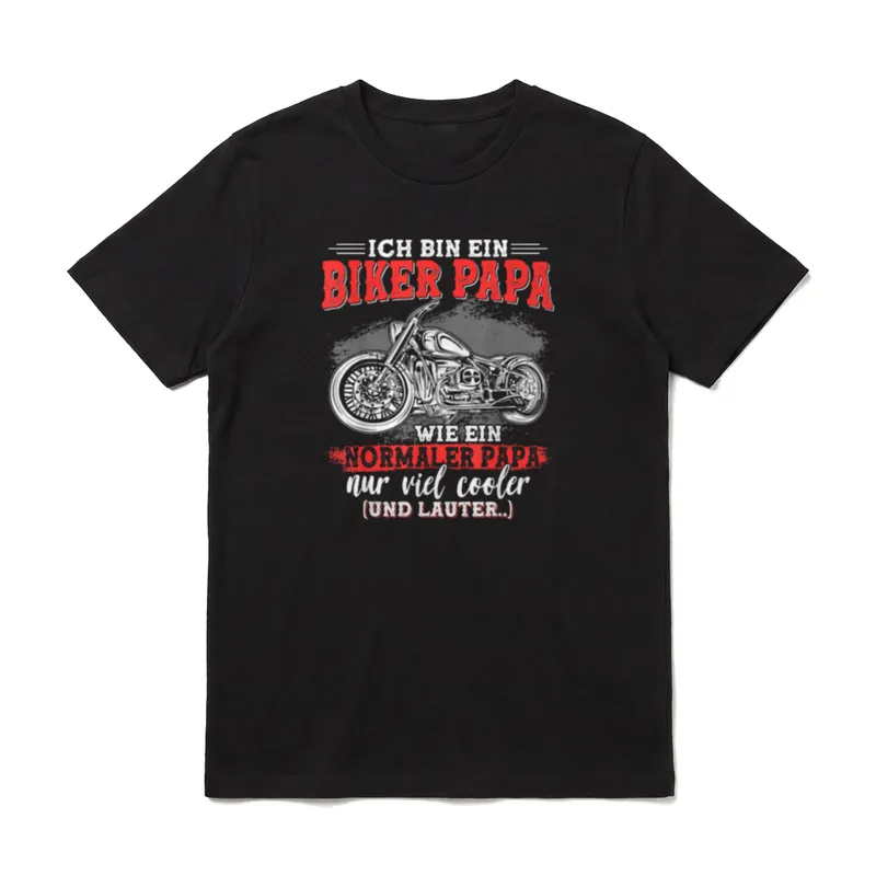 Biker Motorradfahrer Motorrad Papa T-Shirt – Klassisches T-Shirt in Schwarz