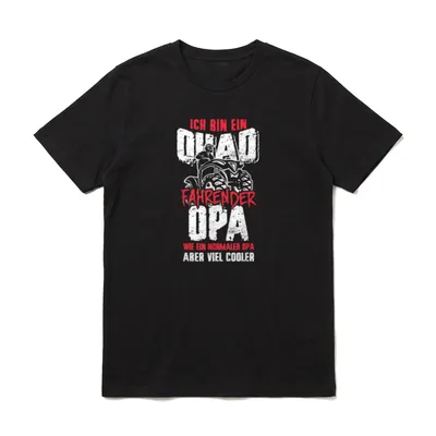 Quad fahrender Opa Lustiges ATV T-Shirt – Klassisches T-Shirt in Schwarz