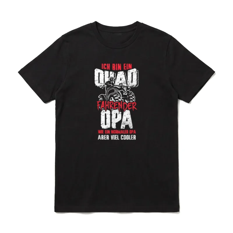 Quad fahrender Opa Lustiges ATV T-Shirt – Klassisches T-Shirt in Schwarz
