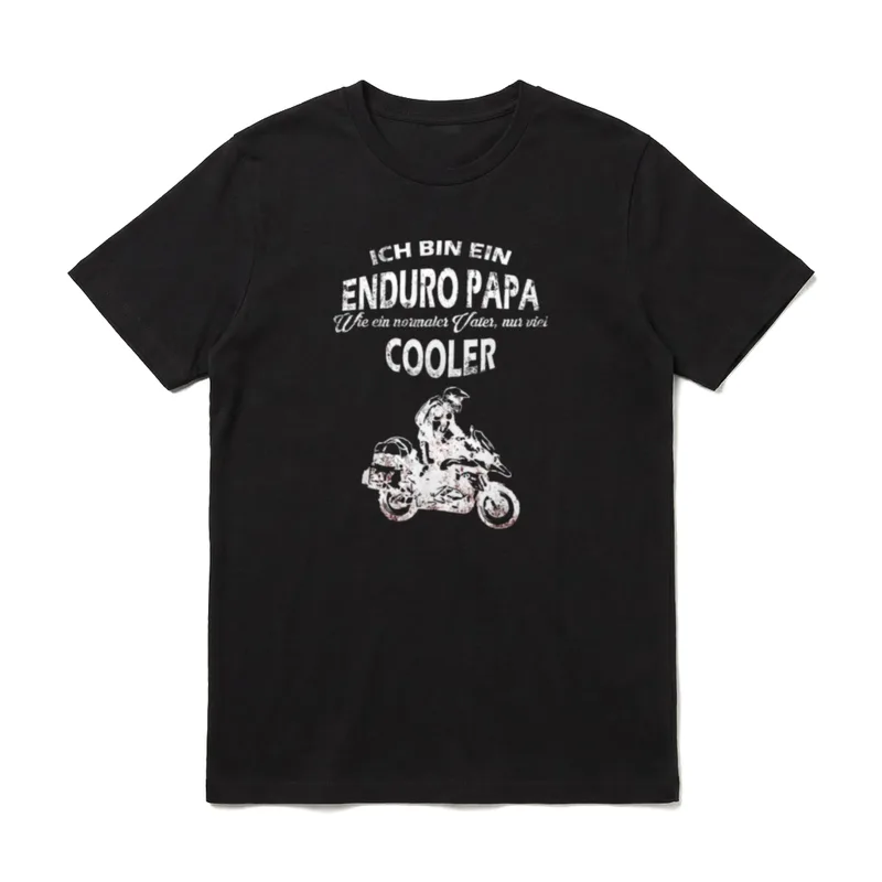 Enduro Motorrad Papa T-Shirt – Klassisches T-Shirt in Schwarz