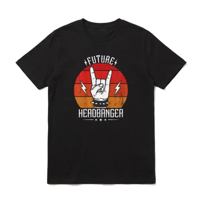 Ich höre Heavy Metal T-Shirt – Klassisches T-Shirt in Schwarz