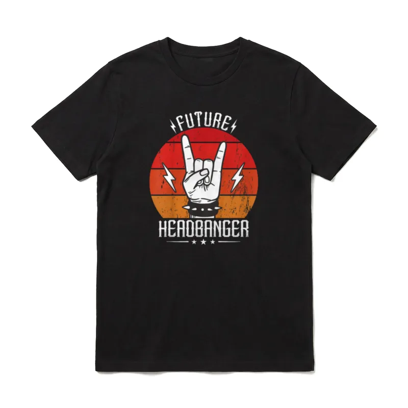 Ich höre Heavy Metal T-Shirt – Klassisches T-Shirt in Schwarz